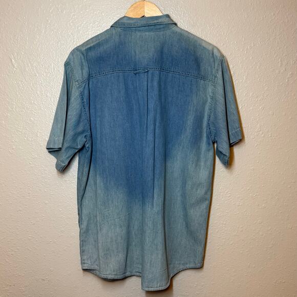 Hot Names VTG Grandmacore Anchor Rope Nautical Denim Shirt Size Unisex Medium - Picture 2 of 8